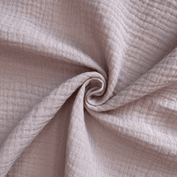 Ткань Муслин Жатый, цвет Пыльно-Розовый (на отрез)  в Павловском Посаде