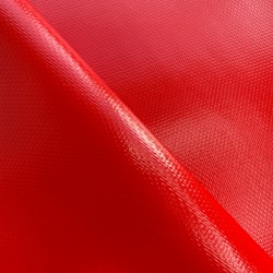 Ткань ПВХ 600 гр/м2 плотная, Красный (Ширина 150см), на отрез  в Павловском Посаде