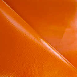 Ткань ПВХ 450 гр/м2, Оранжевый (Ширина 160см), на отрез  в Павловском Посаде