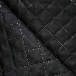 Стеганая подкладочная ткань с синтепоном (100гр/м2), цвет Черный (на отрез)  в Павловском Посаде