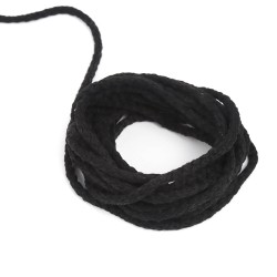 Шнур для одежды тип 2,  Чёрный (плетено-вязаный/полиэфир)  в Павловском Посаде